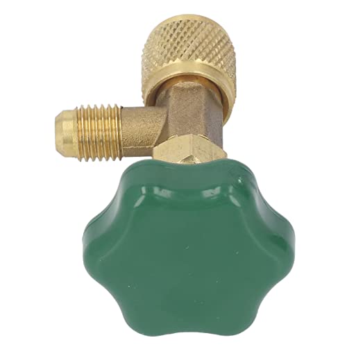 Válvula para refrigerante de aire acondicionado, válvula de toma para lata de refrigerante con mango de ABS, conexión de tubo SAE de 1/4 pulgada, cuerpo de cobre robusto y fácil instalación para reemplazo miniatura 1