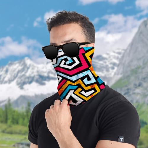 Striped Neck Gaiter Face Mask for Running, Cycling, Hiking, Sun protection, Breathable and Lightweight Outdoor Headwear