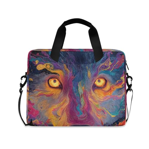 Funda para portátil Lobo cósmico 13-15.6 pulg miniatura 1