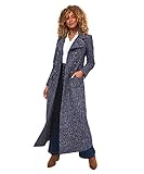 abrigo militar mujer bershka Bonito estilo boucle Joe Browns Abrigo Largo de Estilo Militar con Doble Botonadura, Azul, 46 para Mujer