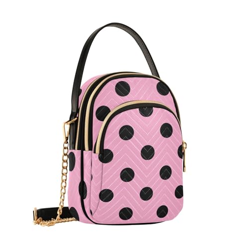 susiyo Black Polka Dot Pink Small Crossbody Bags Shoulder Bag for Women Multi Zipper Stylish Ladies Messenger Bags Phone Purse Handbag Wallet2