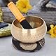 Handgehämmertes tibetisches Klangschalen-Set – 12,5 cm große Klangheilungs-Meditationsschale mit Kissen und Holzschlägel – Chakra-Ausgleich, Achtsamkeit und Yoga