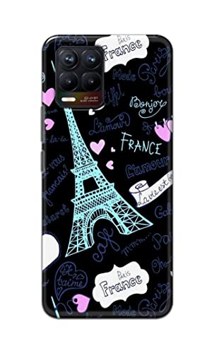 Image of PRINTFIDAA Lovers Famous Place Eiffel Tower in Paris Printed Designer Hard Back Case Cover for Realme 8 / Realme 8 Pro -(VS) MVN1003