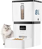 Yakry Automatic Cat Feeders - 8L/33 Cups Dog Food Dispenser with Lock Lid &Desiccant Bag - Programma