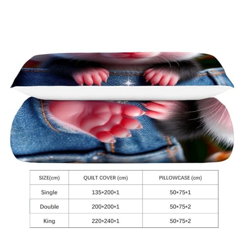 Housse de couette souris dessin animé microfibre 135x200cm pour lit enfant
