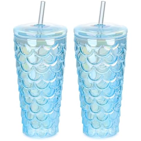 FULGNU Mermaid Scale Glass Cups Cover
