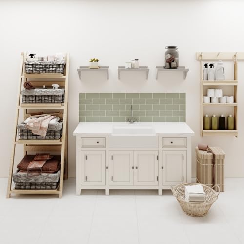 Image of AmGood 08 inch Width x 16 inch Length | Stainless Steel Wall Shelf | Square Edge | Metal Shelving | Heavy Duty | Commercial Grade | Wall Mount | NSF Certified