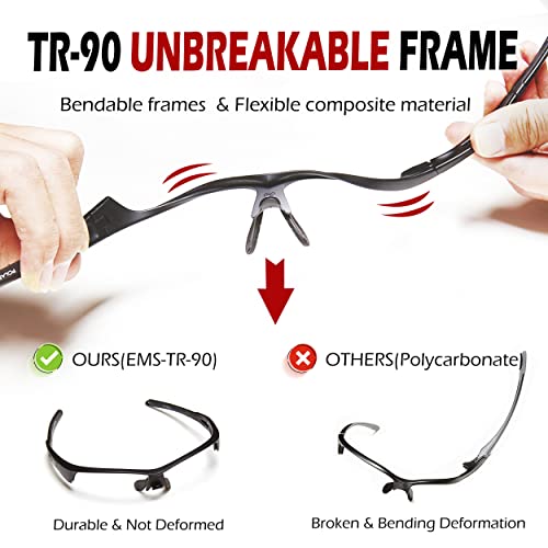 Polars Design, Gepolariseerde sportzonnebril voor mannen en vrouwen, lichtgewicht UV-bescherming, TR90-frame, anti-verblindende zonnebril voor vissen, fietsen, rijden, hardlopen, wandelen, honkbal - Afbeelding 3