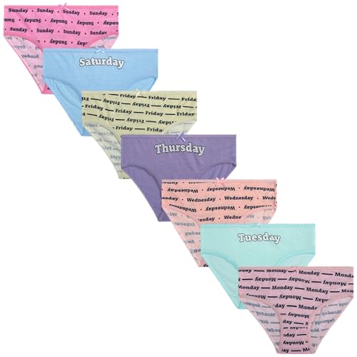 Girls' Underwear - 100% Cotton Bikini Briefs, 7 Pack (Size: 4-6X)