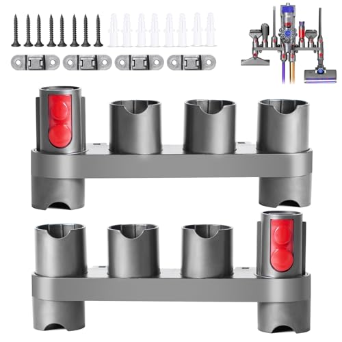 Image of keluke Premium Accessory Holders Compatible with Dyson Vacuum Cleaners - Wall Mount and Docking Station Organizer for V15 V7 V8 V10 V11 Model, with 10 Storage Adapters (2 Pack)