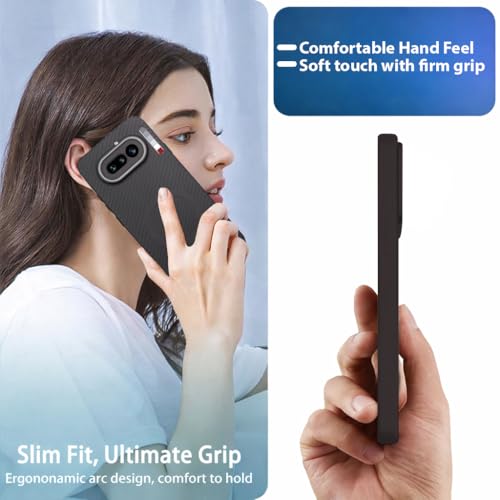 Image of LIRAMARK Rugged Carbon Fibre TPU Armor Silicone Back Cover Case for Nothing Phone 4a 5G