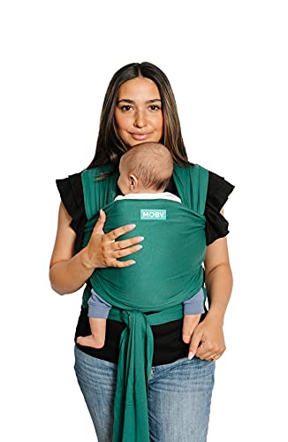 Image of Moby Wrap Baby Carrier | Evolution | Baby Wrap Carrier for Newborns & Infants | #1 Baby Wrap | Baby Gift | Keeps Baby Safe & Secure | Adjustable for All Body Types | Perfect for Mom & Dad | Emerald