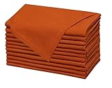 COTTON CRAFT Harvest Cloth Napkins - Set of 12 Soft 100% Cotton Slub Fabric Napkins - Mitered Corners - Fall Thanksgiving Holiday Table Dinner – Durable Reusable -17x17- Harvest Orange Pumpkin Spice