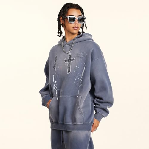 Oversized Vintage Hoodies Cross Graphic Streetwear Hip Hop Hoodies Hooded Sweatshirt Men Harajuku Loose Hoodie4