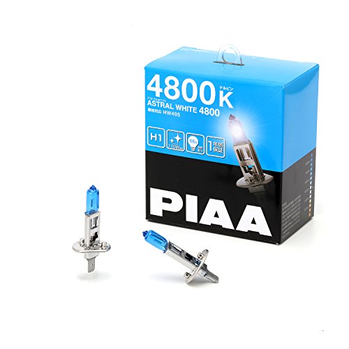 PIAA ヘッドランプ/フォグランプ用 ハロゲンバルブ H1 4800K アストラルホワイト 車検対応 2個入 12V 55W(110W相当) 安心のメーカー保証1年付 HW405
