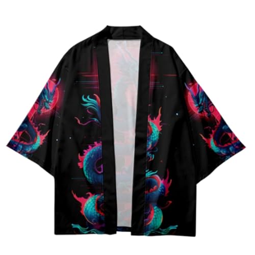 Image of LAI MENG FIVE CATS Women's Summer Cardigan Lightweight Kimono Floral Print Loose Cover up Casual Tops