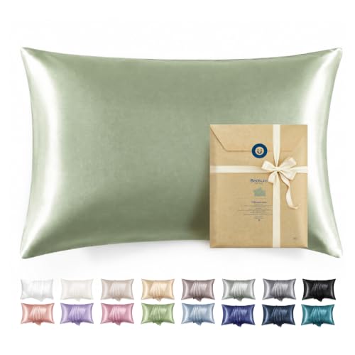 Image of Bedsure Satin Pillowcase with Zipper, Pillow Cases Queen Size Set of 2