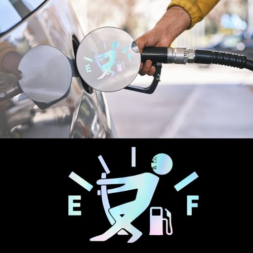 Image of Funny Car Stickers, High Gas Consumption Decal Auto Fuel Tank Cover Sticker, Universal Car Decor Accessories Fuel Gage Empty Decal for Men and Women, Fit Cars, SUVs, Trucks, Motorcycles (Colorful)