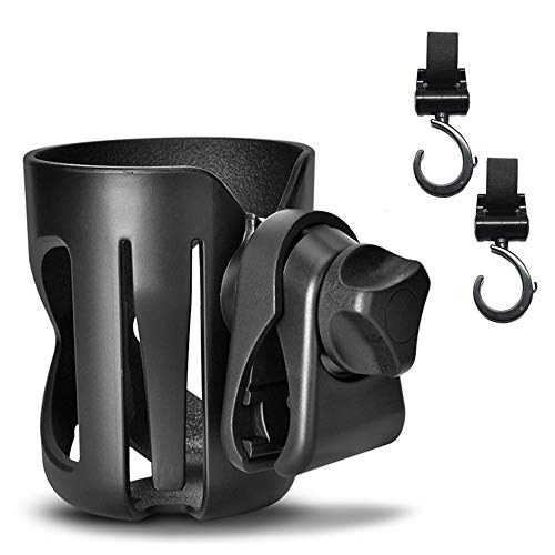 vitutech Portabibite universale per passeggino, universale portabicchieri portabevande, Portabicchiere antiscivolo per passeggino, bicicletta, sedia a rotelle, monopattino, 2 gancio incluso