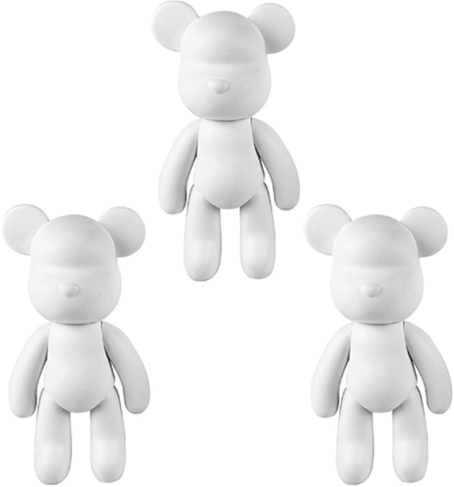 Painting Fluid Bear Teddy Bear Violent Bear Gloomy Bear Painting Kit Set Creative Home Decorations Handmade Doll Figurine Toys Gift for Birthday Valentines (13inch-3 pcs, Bear Mold)
