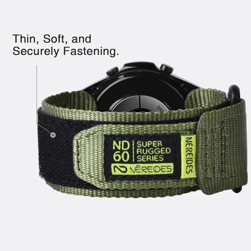Nereides 22mm Watch Strap Compatible with Samsung Galaxy Watch 3 45mm/Watch 46mm/Gear S3, for Amazfit GTR/Huawei GT/Garmin Venu, Nylon Replacement Sports Band for Men Women (Army Green) - Image 5