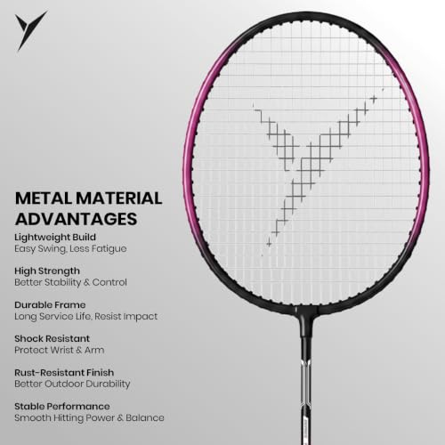Image of Jaspo Proxcel-1102 Badminton Kit | Lightweight Metal Badminton Rackets with Shuttlecocks | Balanced Frame | Comfortable Grip for Powerful Smashes | Ideal for Beginners, Kids & Teens