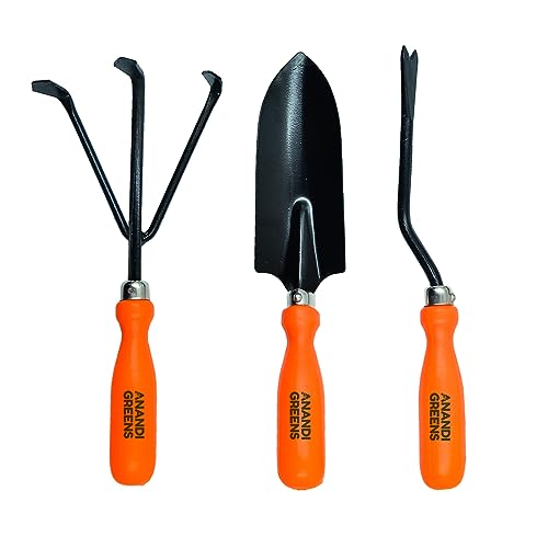 Image of Anandi Green's Metal Agriculture Garden Spectacular Heavy Duty Plastic Handle Gardening Tools Set Pack of 3 for Gardening