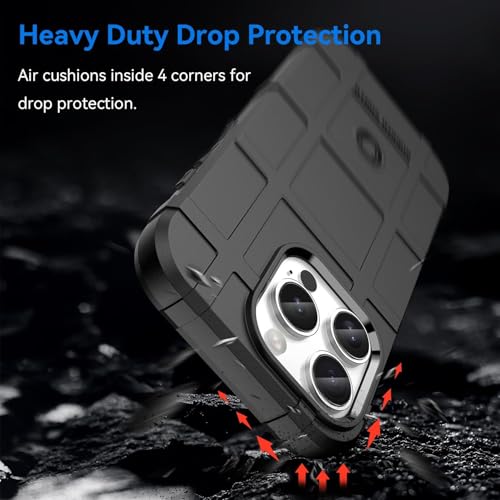 Image of EGOTUDE for iPhone 16 Pro Case | Rugged Shockproof Silicone Anti-Scratch Matte Back Cover, Black