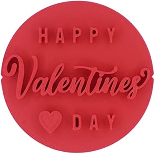 Happy Valentines Day Heart Cookie Stamp Fondant Embosser 6cm (2.36 inches) Made in The UK for Baking, Cooking, Fondant, Icing, Cupcake, Cookie, Cake, Biscuits, Decoration