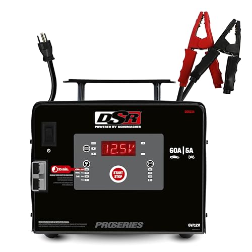 Image of Schumacher Electric 60A Car Battery Charger and Maintainer, Manual and Automatic Operation, Battery Tester, DSR Professional Grade, for 6V/12V Automotive and Marine Batteries, DSR134