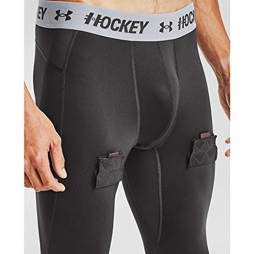 Under Armour Men\'s Hockey Compression Leggings , Jet Gray (010)/Mod Gray , Large