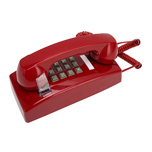 Vintage-Wandtelefone, Festnetz, Altes Retro-Telefon, Wasserdicht, Schnurgebunden, Rotes Telefon mit Lautstärkeregler für Senioren, Hotelküche, Mobilteil für