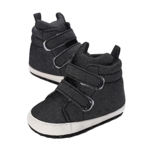 Children's Trainers for Girls Toddler Baby Girls High Tops Trainers Soft Non-Slip Sole PU Infant Newborn Prewalker Crib Shoes Indoor Shoes Children 34, black, 2.5 UK Child