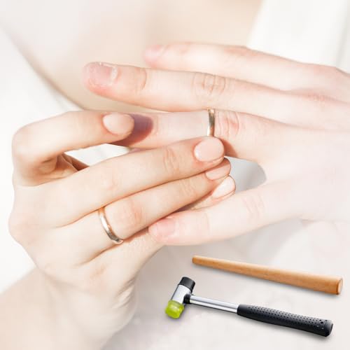 Meowoo Jewelry Rubber Hammer with Wood Ring Mandrel Ring Shaper to Fix Bent Rings Ring Shaper Repair Tools Jewelry Making Kit - Image 6