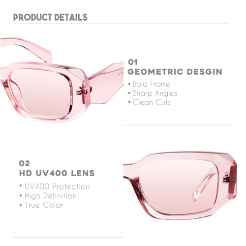 Image of mosanana Trendy Rectangle Sunglasses for Women Men-Goulding