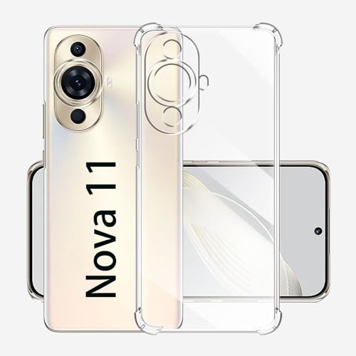USTIYA Case for Huawei Nova 11 4G / Nova 12S Clear TPU Four Corners Protective Cover Transparent Soft