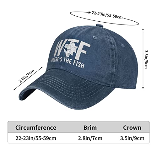 Image of WTF Where's The Fish Hat for Women Dad Hats with Design Caps