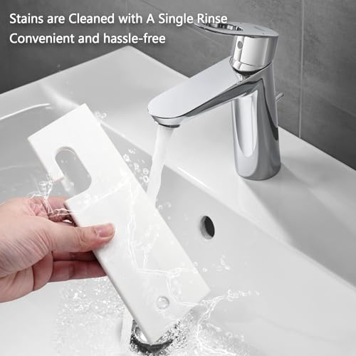 Image of 2 Pcs 7.68 inch Silicone Squeegee White Soft Water Scraper Cleaner Hanging Hole Car Window Blade Flexible Waterblade Cleaner Tool for Shower Doors Mirror Bathroom Glass Kitchen Countertops Sink
