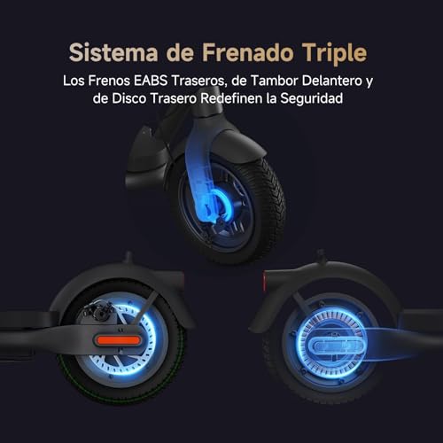 Miniatura 9 de Patinete Eléctrico Adultos Navee N65i, Autonomía 65km, Máxima 25 Km H, Motor 1000w, Absorción Cuádruple Choques,24 Inclinación, Neumáticos Tubeless De 10,5 , Ipx5, Flexible