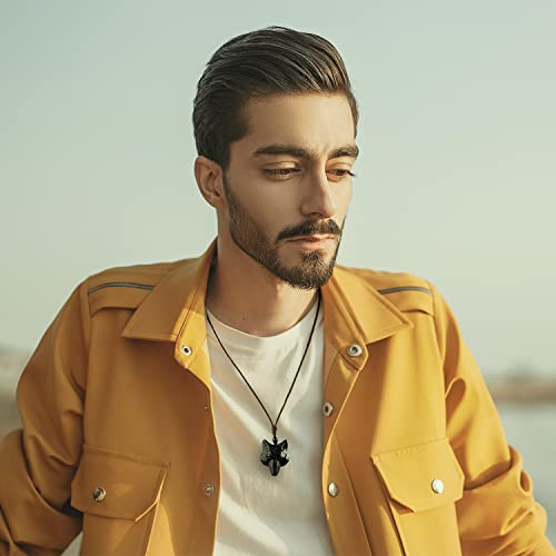 Black Obsidian Necklace Natural Crystal Amulet Protection Pendant with Adjustable Rope Lucky Talisman Necklaces Jewelry Gift for Men Women2