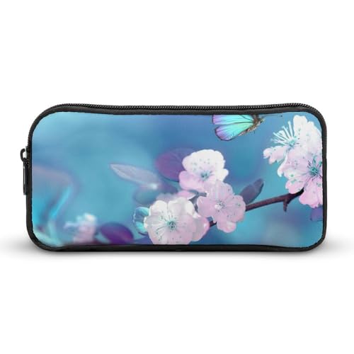 蝶の花1ペンケース 筆箱 筆入れ 多機能 ふでばこ 大容量 収納バッグ 学生 子供文具収納 男の子 女の子 プレゼント