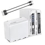 VILTROX NP-F970 Battery 2 Packs, Replacement for Sony NP-F550 F570 F750 F770 F950 F960 F970, Compatible with LED Light/Monitor/Ring Light, 6600mAh, Type-C Input (Not for Camera)