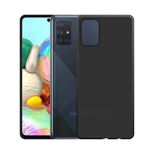 Image of Case Creation Luxurious OG Series for Samsung Galaxy A71 Case Cover,Anti-Dirty Slim Case Frosted Matte Cute Candy TPU Raised Bezel (Splash of Color) Back Cover for Samsung A71 -Black