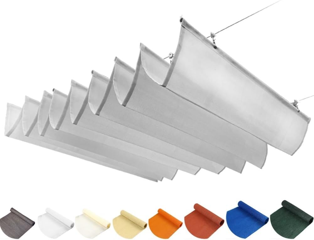 Voile d'ombrage rétractable ondulée sur mesure avec kit de montage pour terrasse