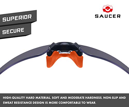Image of SAUCER Replacement Nose Pieces Pads & Earsocks Temple Sleeve Rubber Kit for Oakley Radar EV Path OO9208 | Radar EV Pitch OO9211 | Radar EV Advancer OO9442 Sunglass - Orange + Orange