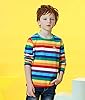 Moon Tree Big Boys Rainbow Striped T-Shirts Kids Long Sleeve Tops Cotton Shirts Age 8-9 Years #3