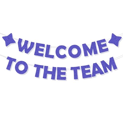 Blue Pre-Introduction Welcome Banner to Join the Team Welcome Gifts Decorations Supplies for New Employees Glitter Celebrate Banner Decorations No DIY for Party