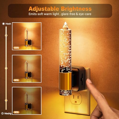 Image of JandCase Night Light, Flameless Candle Night Lights Plug into Wall, 1 Pack | Dusk to Dawn Sensor Aesthetic Automatic Nightlight, Dimmable Amber LED Nightlights, Decorative nite light for Adults Bathroom