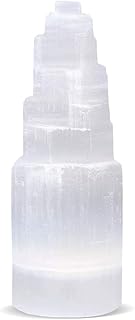 NORTHLANDZ Selenite Crystal Tower – 4 Inch, Skyscraper Tower Crystal for Smudging, Healing & Meditation, Bedroom Décor, Reiki, Selenite for Anxiety Relief