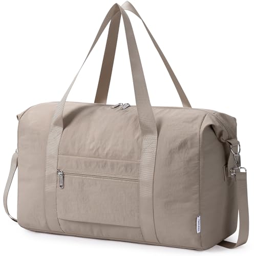 Narwey Easyjet Underseat Cabin Bag 45x36x20 Easy Jet Under Seat Cabin Bag Lightweight Hospital Bag Foldable Travel Weekend Overnight Holdall Bags for Women and Men 25L (Khaki)